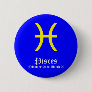 PISCES ASTROLOGIC SIGN, SYMBOL ZODIAC 6 CM ROUND BADGE