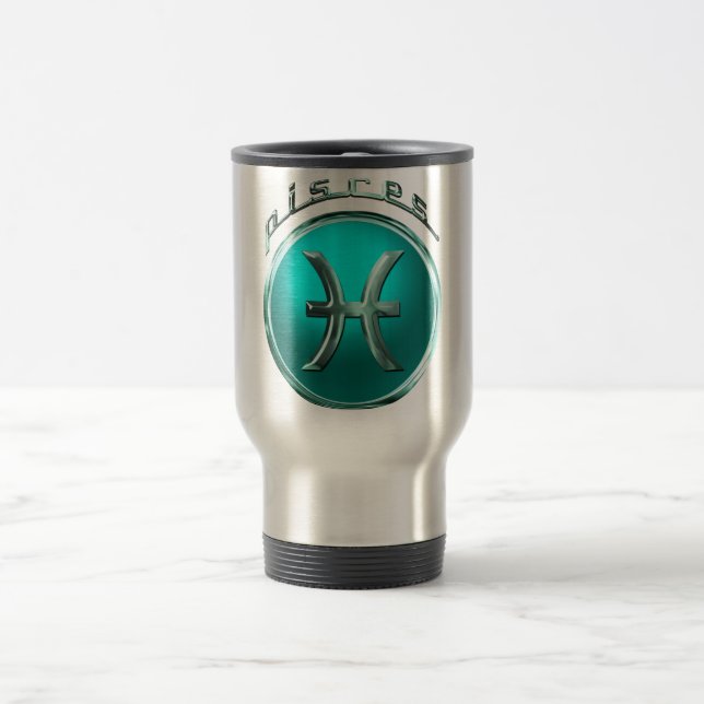 Pisces Astrological Sign Travel Mug (Center)