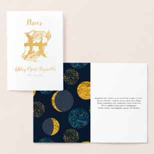 Pisces Astrology   Personalised Zodiac Sign Foil Card