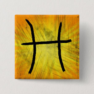 Pisces Astrology Sign 15 Cm Square Badge