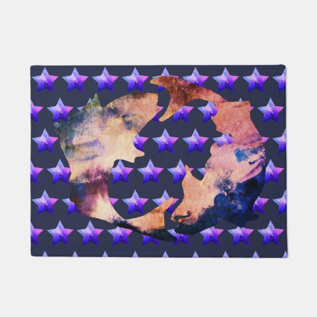 Pisces Astrology Sign Doormat (Front)