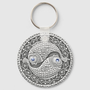 Pisces basic button key chain