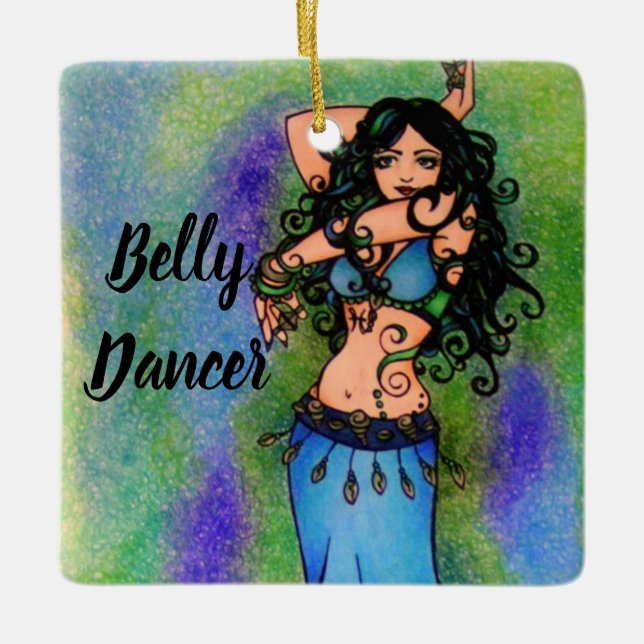 Pisces Belly Dancer  Ceramic Ornament (Front)