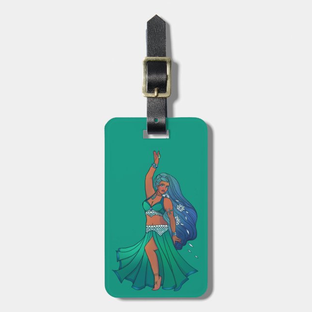 Pisces belly dancer goddess art luggage tag (Front Vertical)
