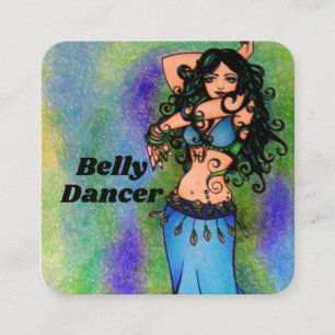 Pisces Belly Dancer Key Chain Square Business Card