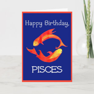 'Pisces' Birthday Card