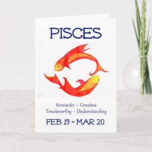 'Pisces' Birthday Card