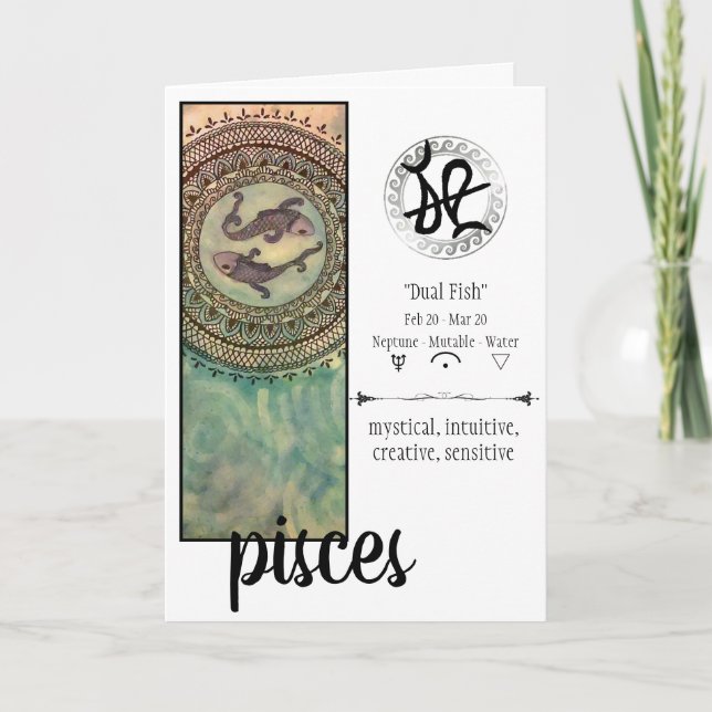 Pisces Birthday Card (Front)