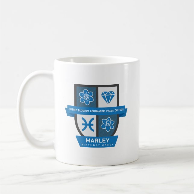 Pisces Birthday Crest™ for March 1-20 Mug (Left)