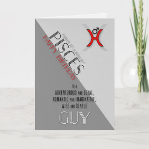 Pisces Birthday for Him February 20th to March 20 Card