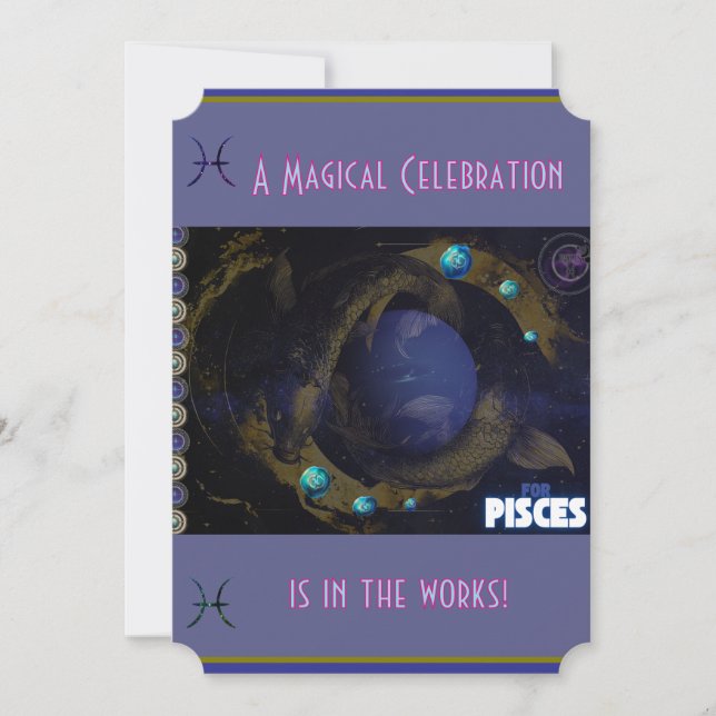 Pisces Birthday Invitation (Front)