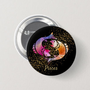 Pisces  - Birthday Sign 6 Cm Round Badge