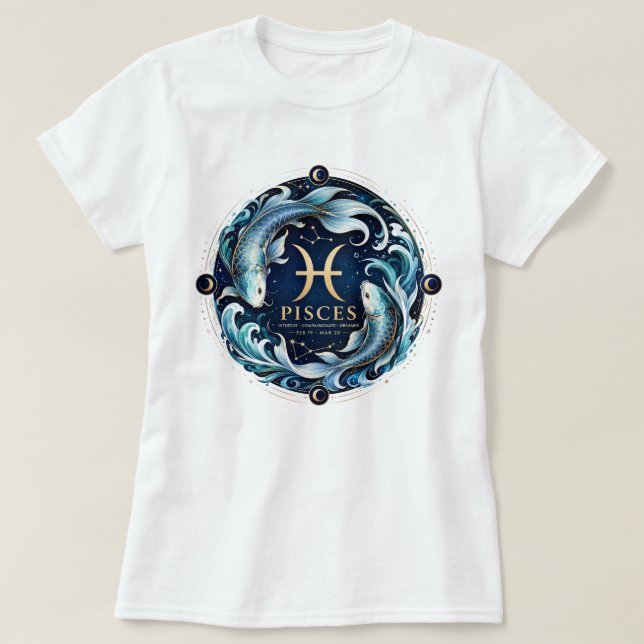 PISCES BIRTHDAY T-SHIRT (Design Front)