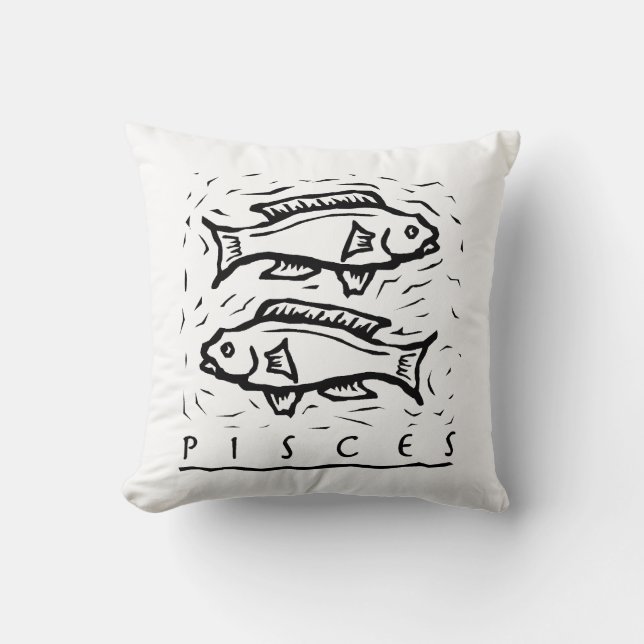 Pisces Birthday Year Astrological Zodiac Sign Cushion (Front)
