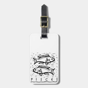 Pisces Birthday Year Astrological Zodiac Sign Luggage Tag