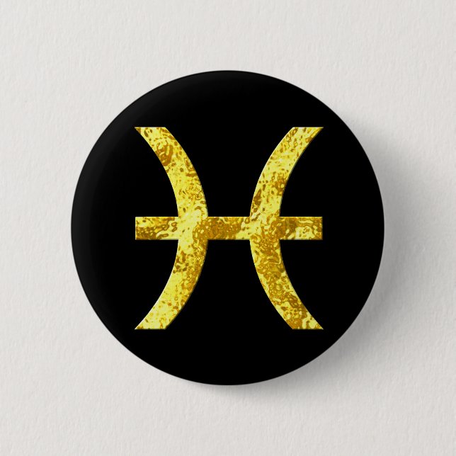 Pisces Black Gold Buttons (Front)