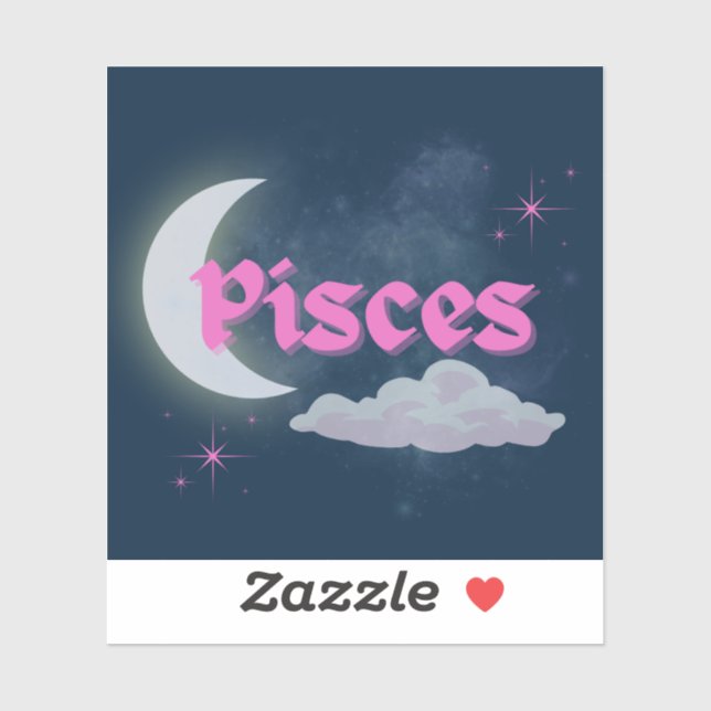 Pisces Celestial Aesthetic Dreamy Moon Cloud Stars (Sheet)