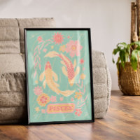 Pisces Celestial Zodiac Pastel Dreams Wall Art