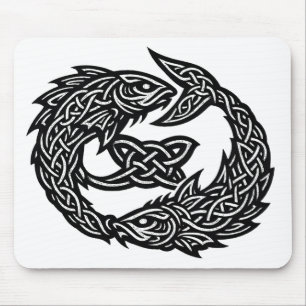 Pisces Celtic Twin‑Current Sigil BurnsInHell Ink Mouse Mat