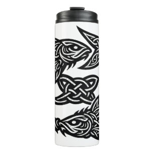 Pisces Celtic Twin‑Current Sigil BurnsInHell Ink Thermal Tumbler