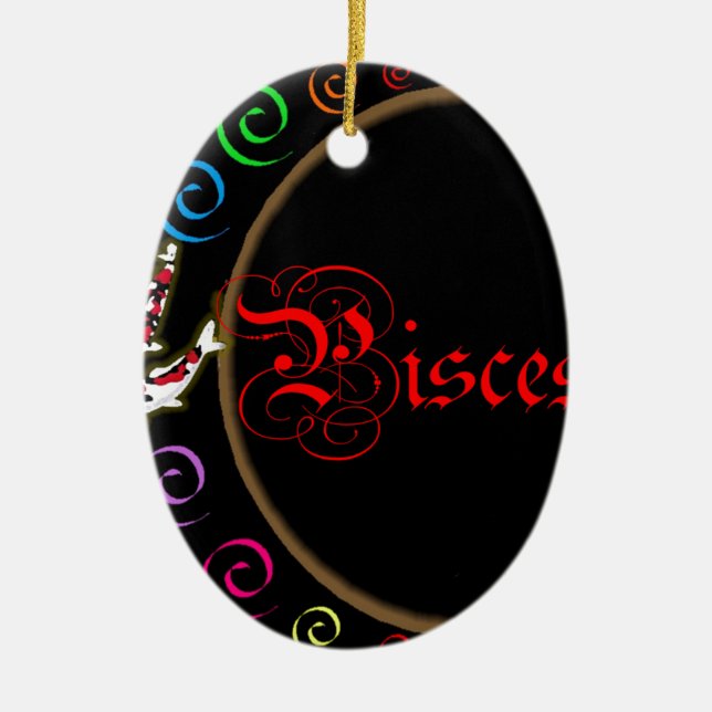Pisces Ceramic Tree Decoration (Front)