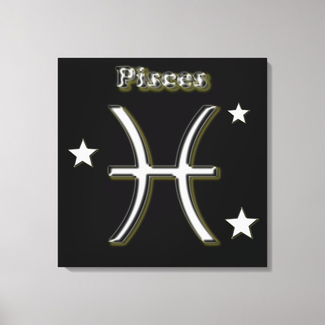 Pisces chrome symbol canvas print (Front)
