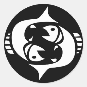 pisces classic round sticker
