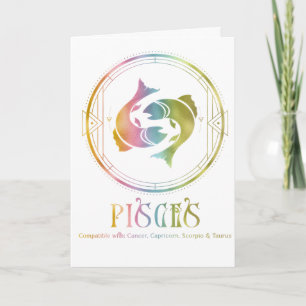 Pisces Compatibility Birthday Greeting Card