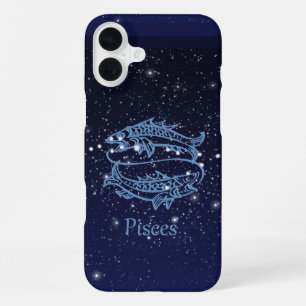 Pisces Constellation and Zodiac Sign with Stars iPhone 16 Plus Case
