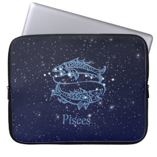 Pisces Constellation and Zodiac Sign with Stars Laptop Sleeve