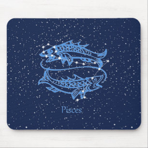 Pisces Constellation and Zodiac Sign with Stars Mouse Mat