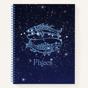 Pisces Constellation and Zodiac Sign with Stars Notebook