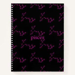 Pisces Constellation Hardcover Spiral Sketchbook Notebook