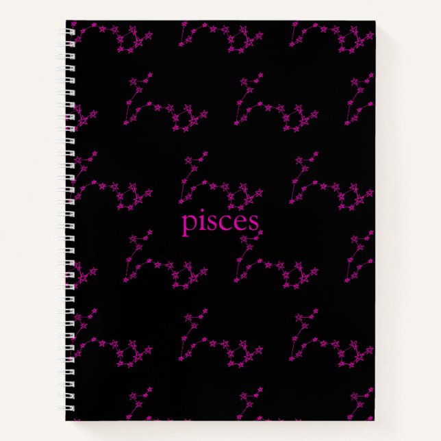 Pisces Constellation Hardcover Spiral Sketchbook Notebook (Front)