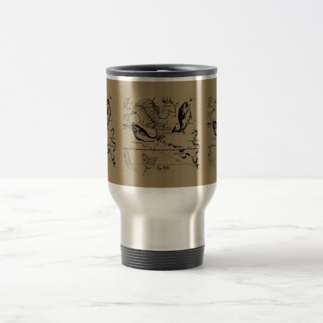 Pisces Constellation Hevelius 1690 Decor Travel Mug (Center)