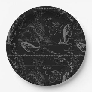 Pisces Constellation Hevelius 1690 Feb19 -March 20 Paper Plate