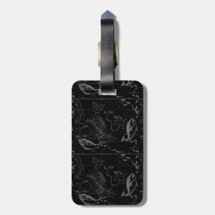 Pisces Constellation Hevelius 1690 Map Engraving Luggage Tag