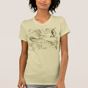 Pisces Constellation Hevelius 1690 Map Engraving T-Shirt