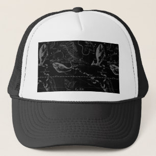 Pisces Constellation Map Hevelius 1690 Engraving Trucker Hat