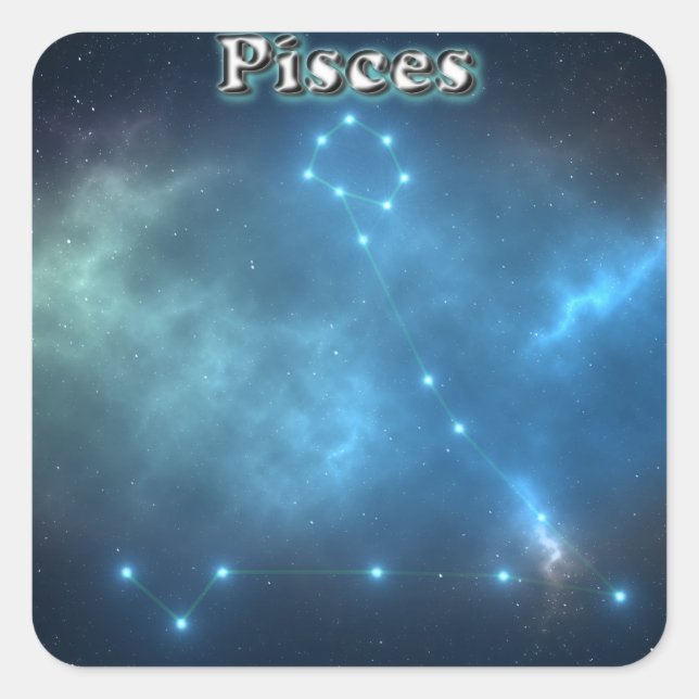 Pisces constellation square sticker (Front)