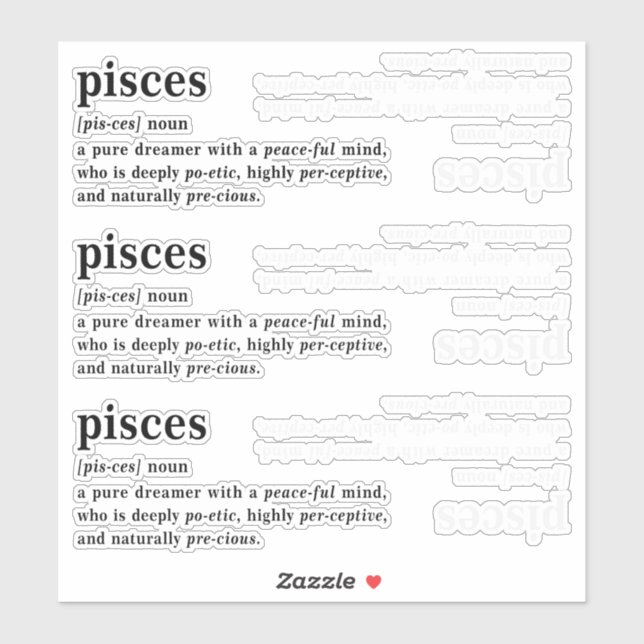 Pisces Definition Aesthetic Astrology Gift (Sheet)