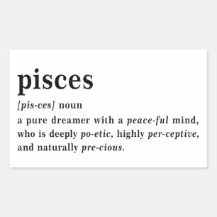 Pisces Definition Aesthetic Astrology Gift Rectangular Sticker