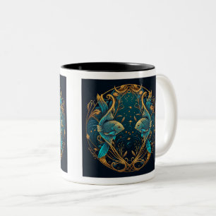 Pisces Design Two-Tone Mug, 11 oz Coffee Mug