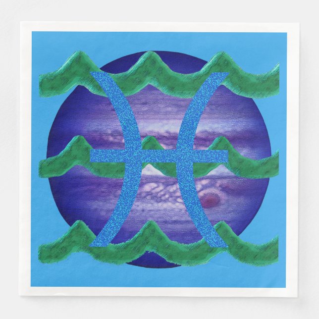 Pisces Dinner Napkins (Front)