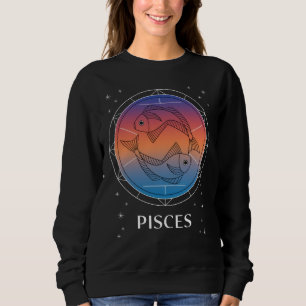 Pisces Dreams Colourful Celestial Pisces Zodiac Sweatshirt
