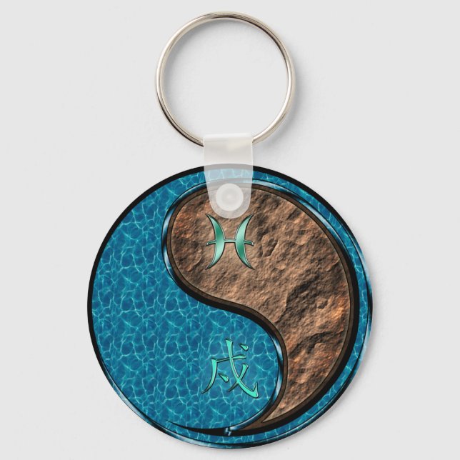 Pisces & Earth Dog Key Ring (Front)