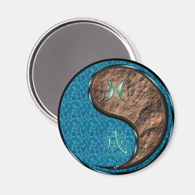 Pisces & Earth Dog Magnet (Front/Back)