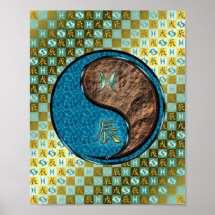 Pisces & Earth Dragon Poster