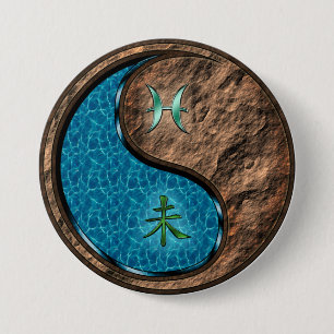 Pisces & Earth Goat 7.5 Cm Round Badge