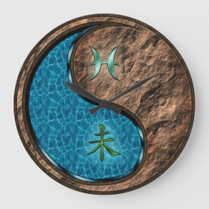 Pisces & Earth Goat Large Clock